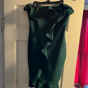 WOW Couture Strapless Dark Green Dress